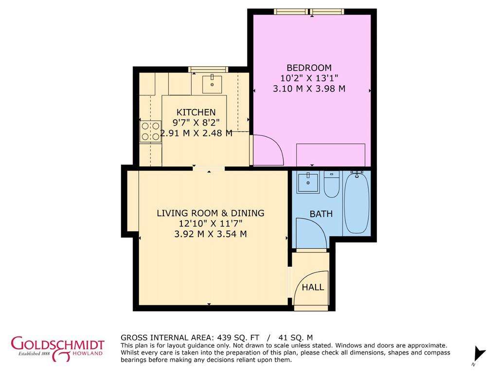 1 bedroom flat for sale - floorplan