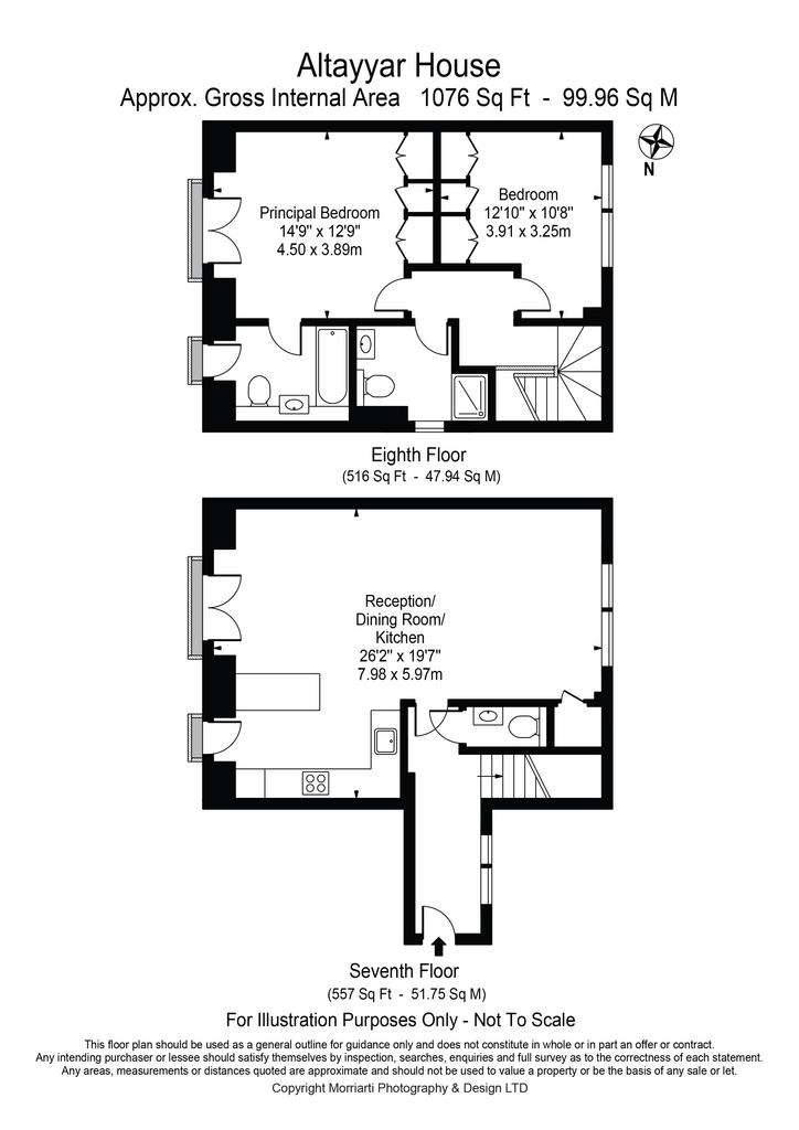 2 bedroom flat to rent - floorplan