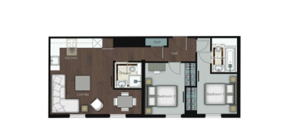 2 bedroom flat to rent - floorplan