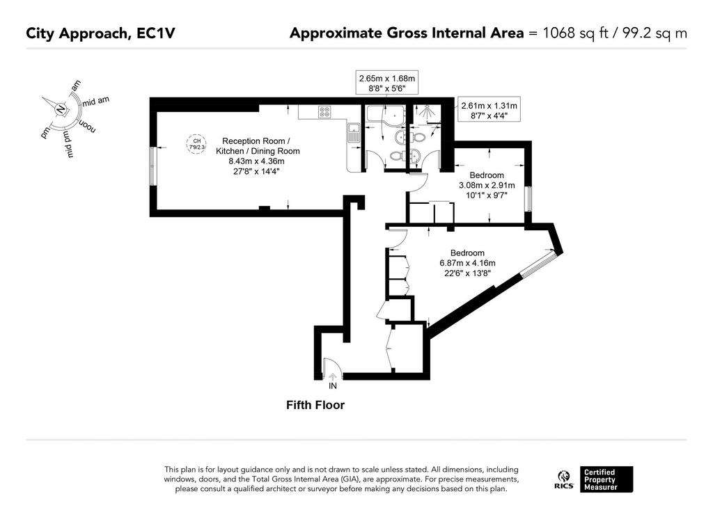 2 bedroom flat to rent - floorplan