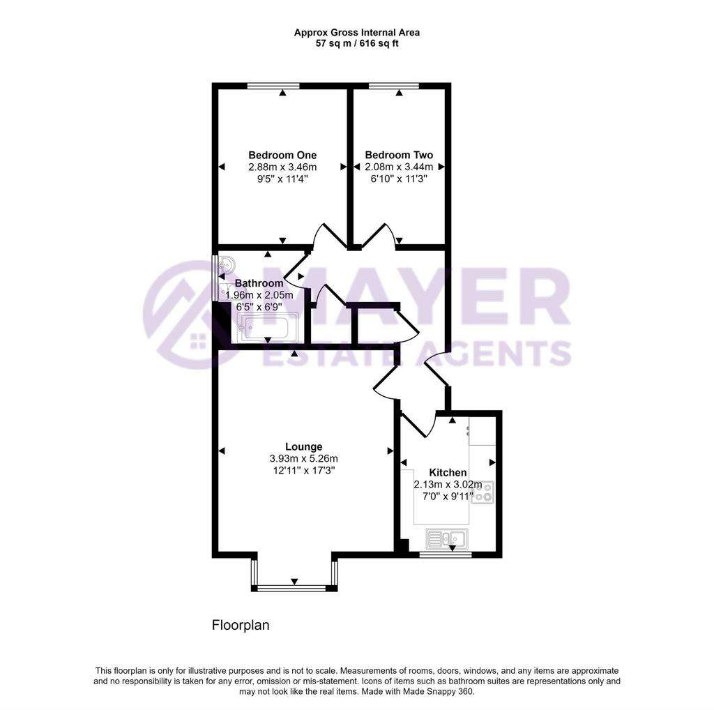 2 bedroom flat for sale - floorplan