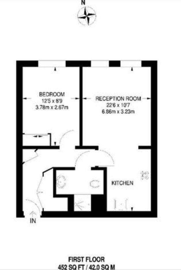 1 bedroom flat to rent - floorplan