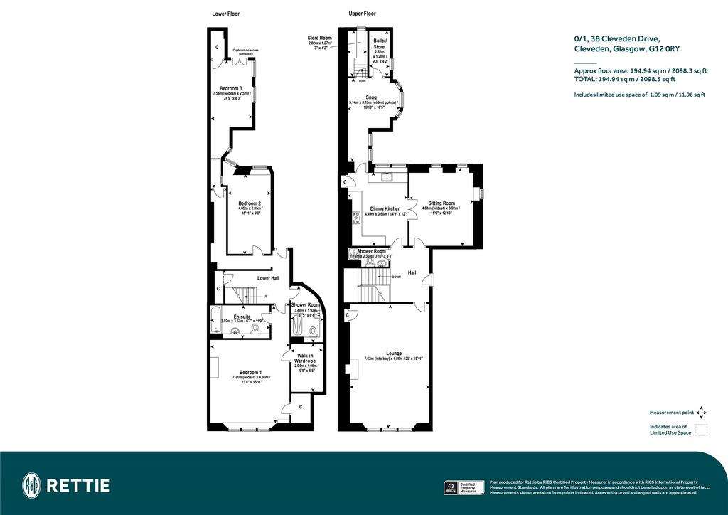 3 bedroom flat for sale - floorplan