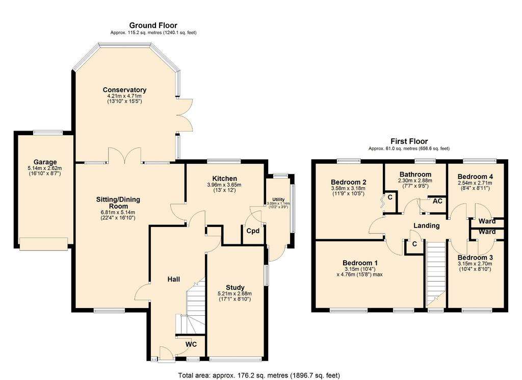 4 bedroom detached house for sale - floorplan