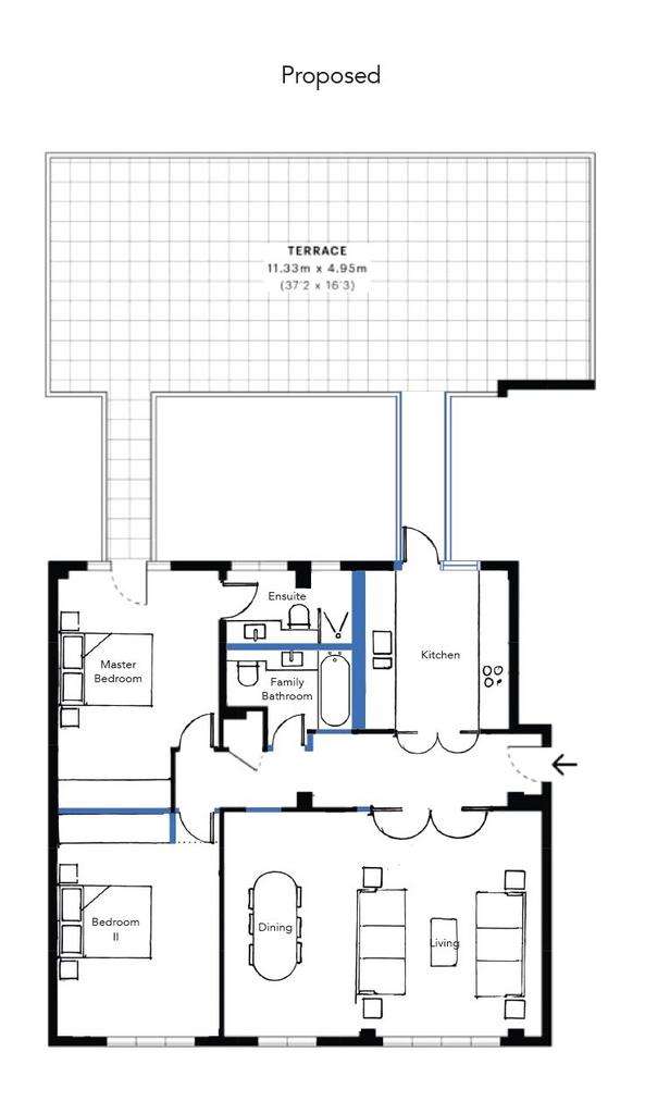 2 bedroom flat to rent - floorplan