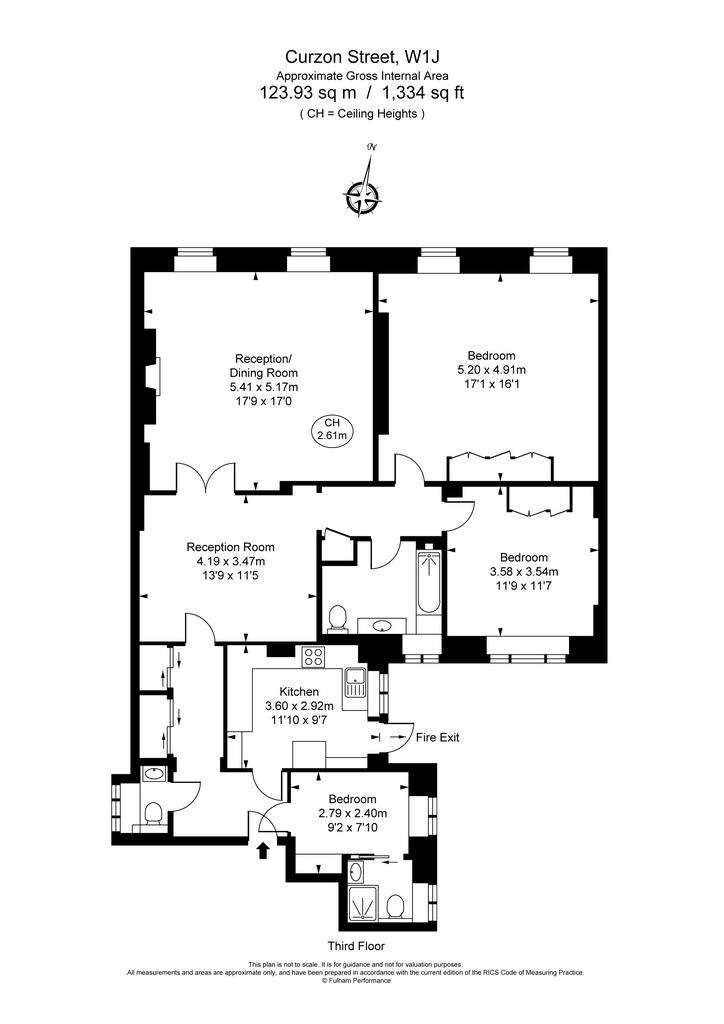 3 bedroom flat to rent - floorplan