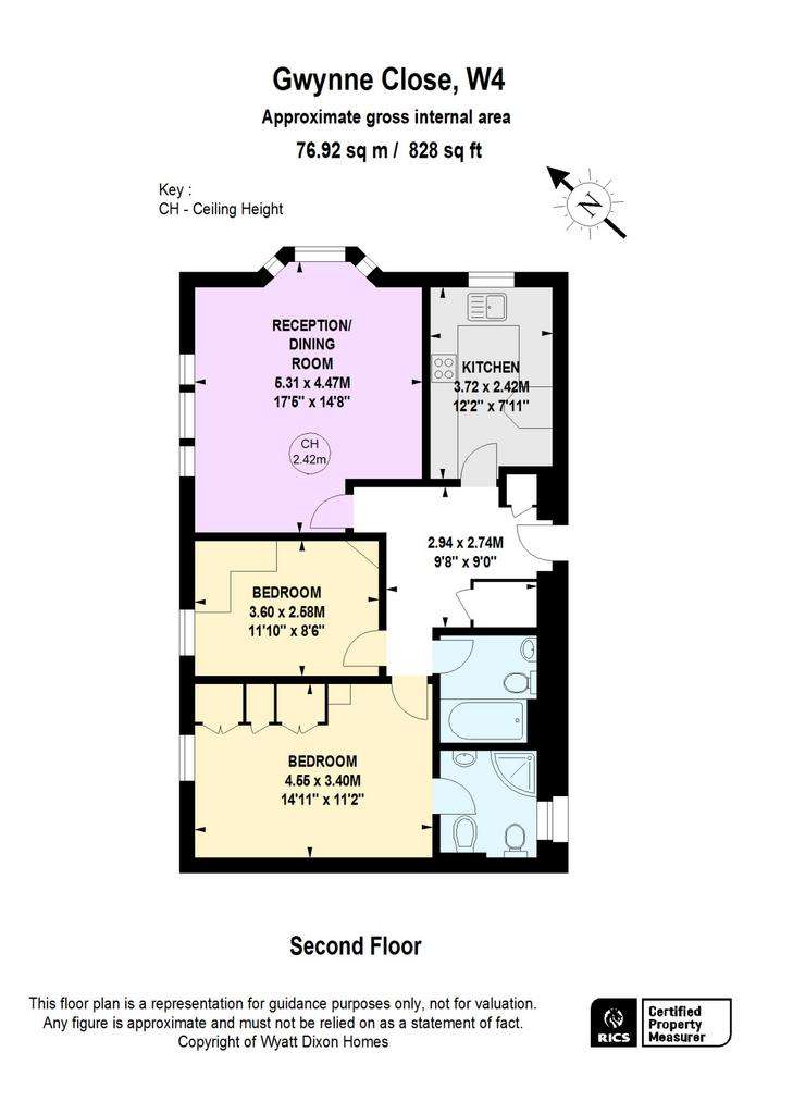 2 bedroom flat to rent - floorplan