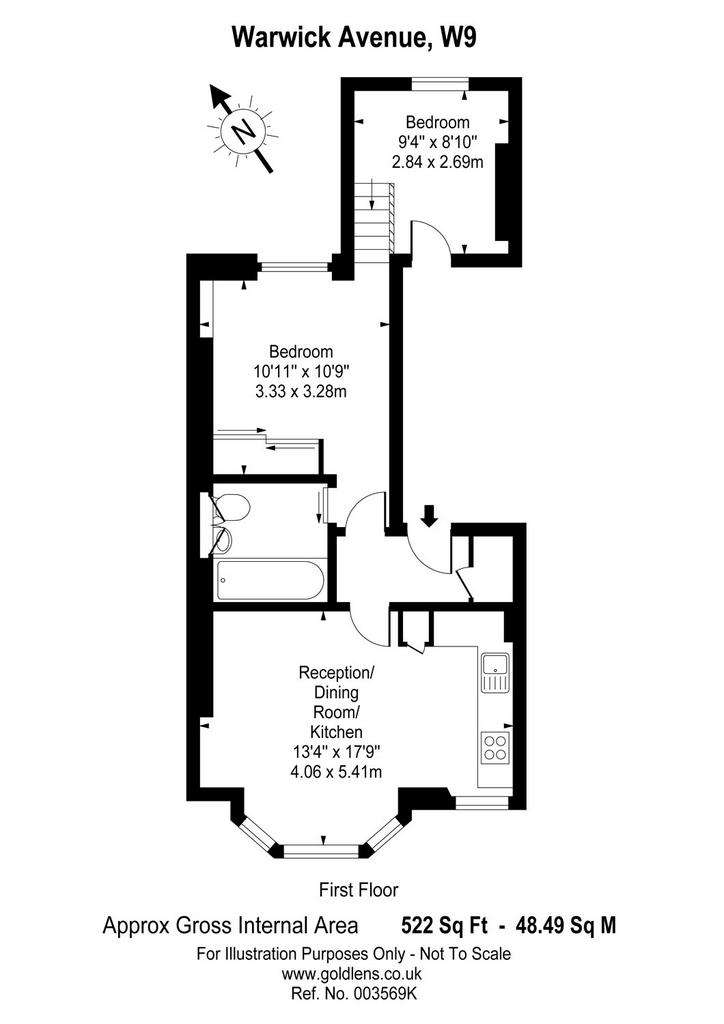 1 bedroom flat to rent - floorplan