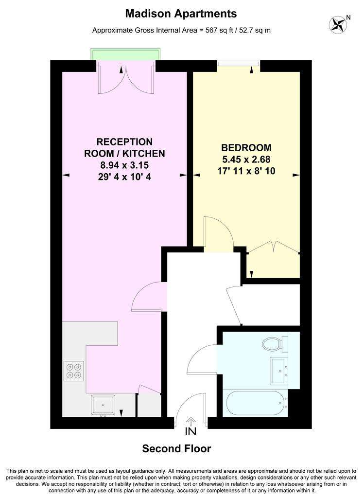 1 bedroom flat for sale - floorplan