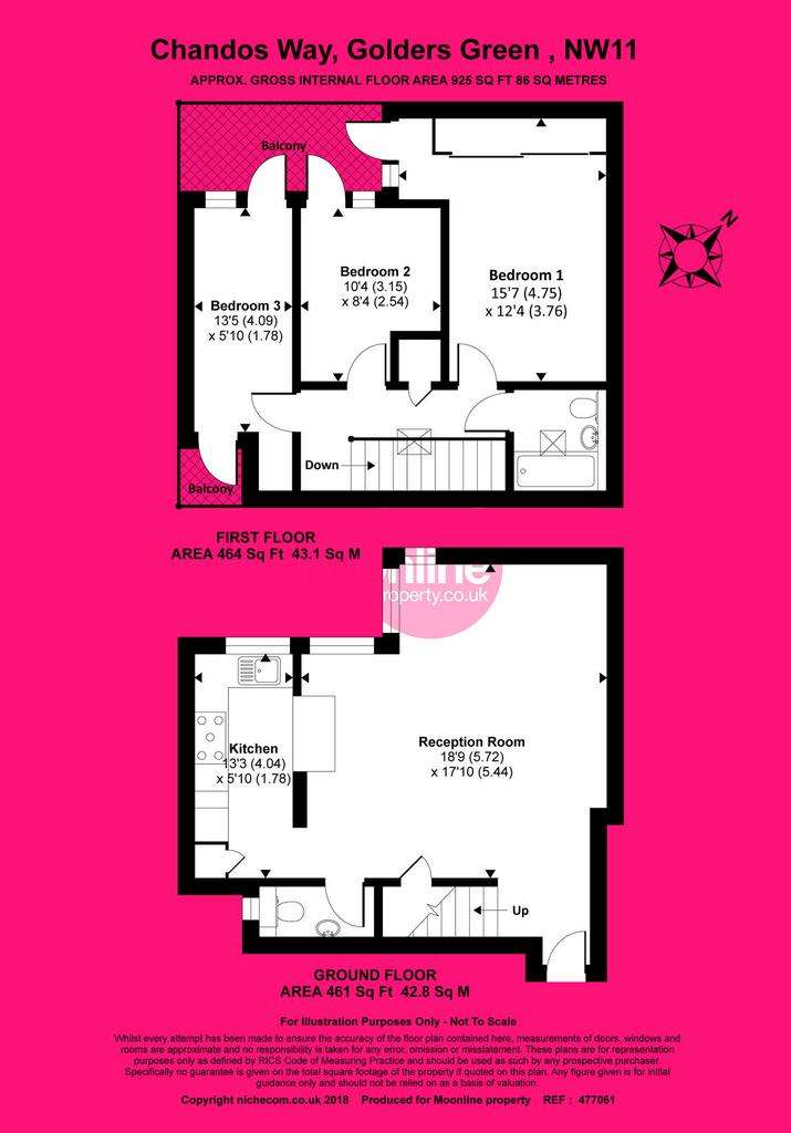 2 bedroom flat to rent - floorplan