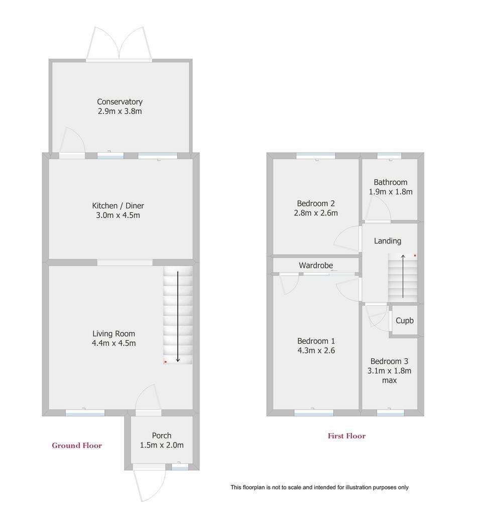 3 bedroom terraced house to rent - floorplan