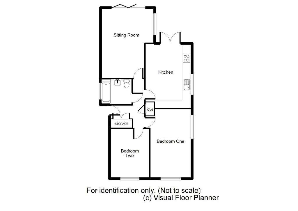 2 bedroom detached bungalow for sale - floorplan