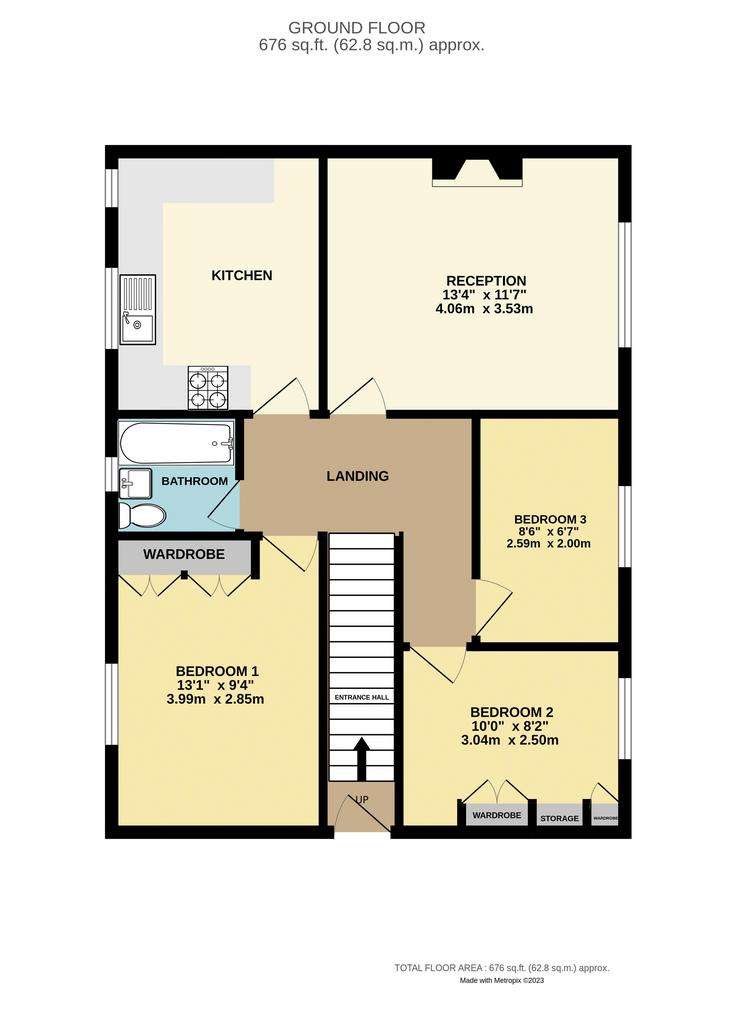 3 bedroom flat to rent - floorplan