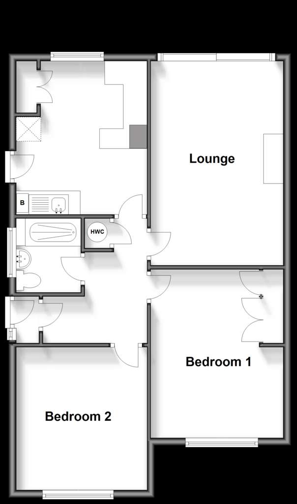 2 bedroom semi-detached bungalow for sale - floorplan