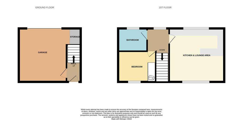 1 bedroom coash house for sale - floorplan