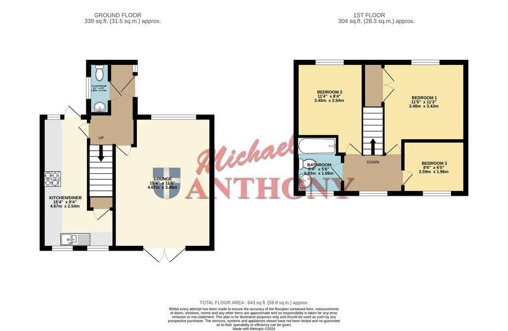 3 bedroom detached house for sale - floorplan