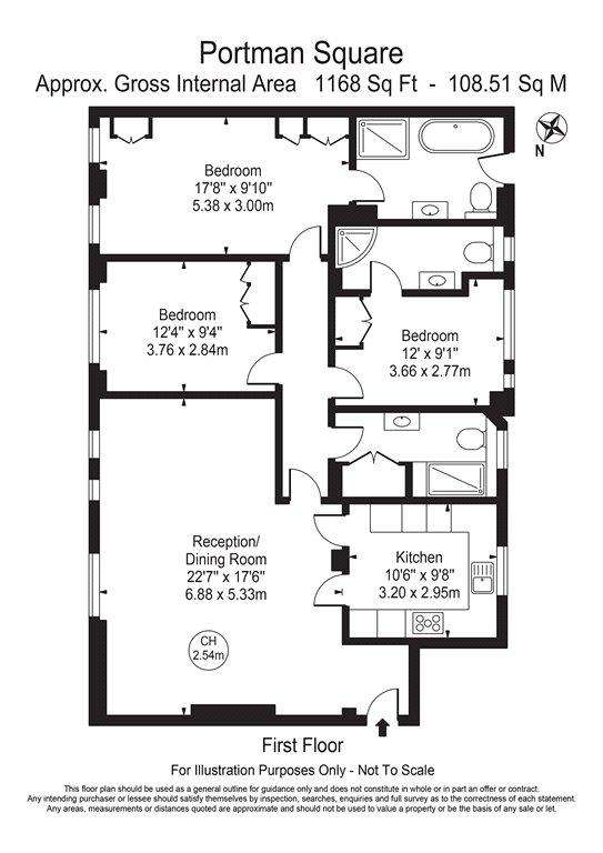 3 bedroom flat to rent - floorplan