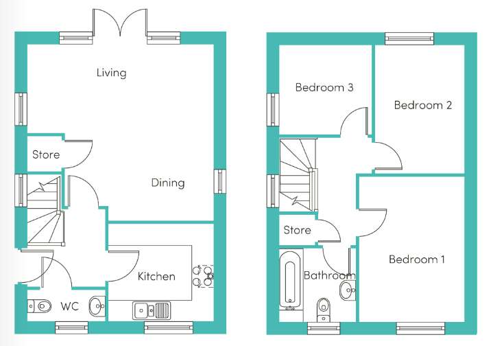 3 bedroom house to rent - floorplan