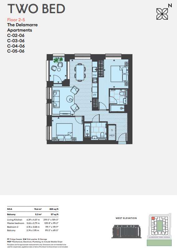 2 bedroom flat to rent - floorplan