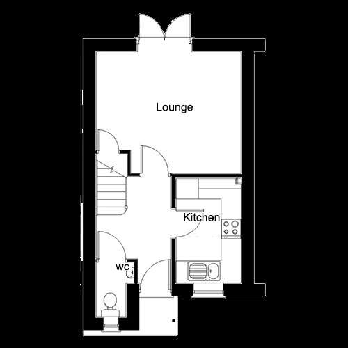 2 bedroom semi-detached house for sale - floorplan