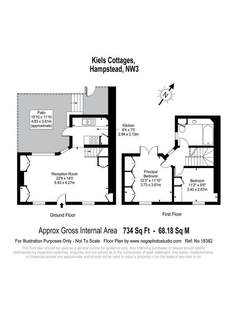 2 bedroom terraced house to rent - floorplan