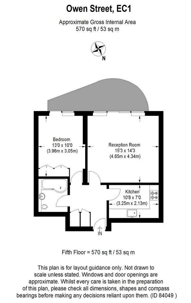 1 bedroom flat to rent - floorplan