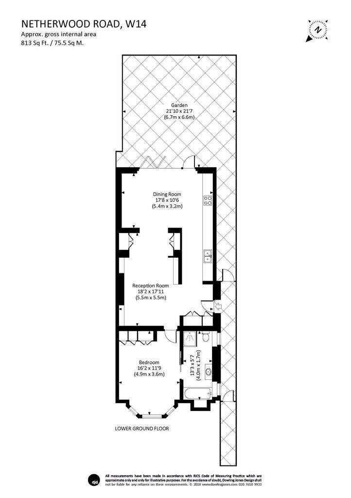 1 bedroom flat to rent - floorplan