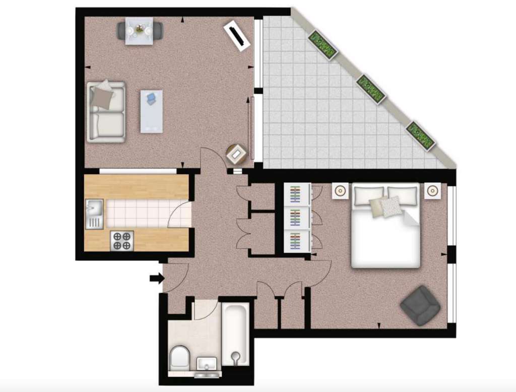 1 bedroom flat to rent - floorplan