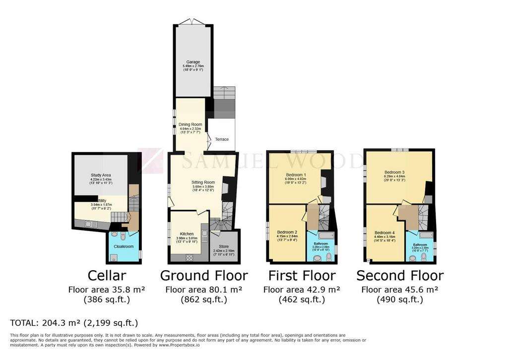 4 bedroom town house to rent - floorplan