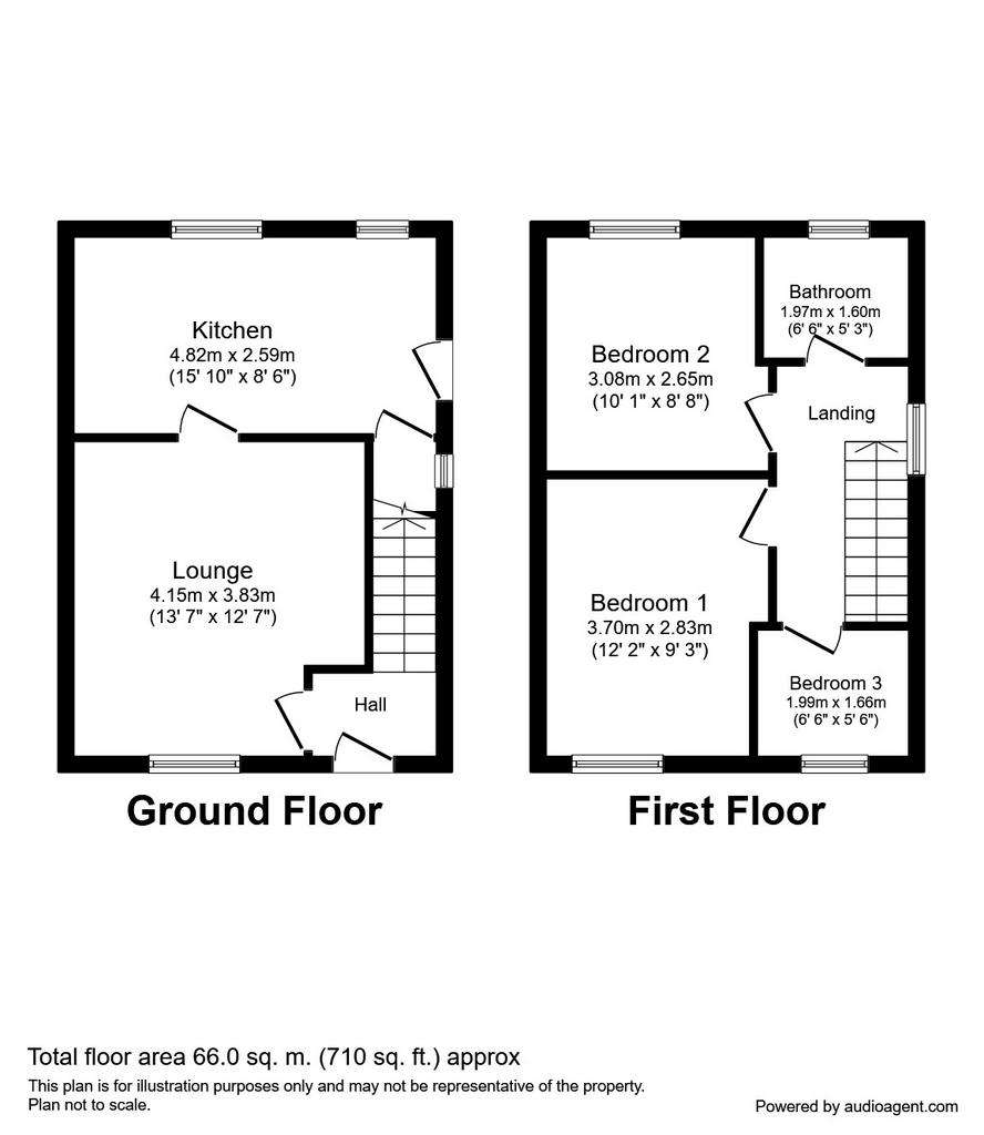 3 bedroom semi-detached house to rent - floorplan