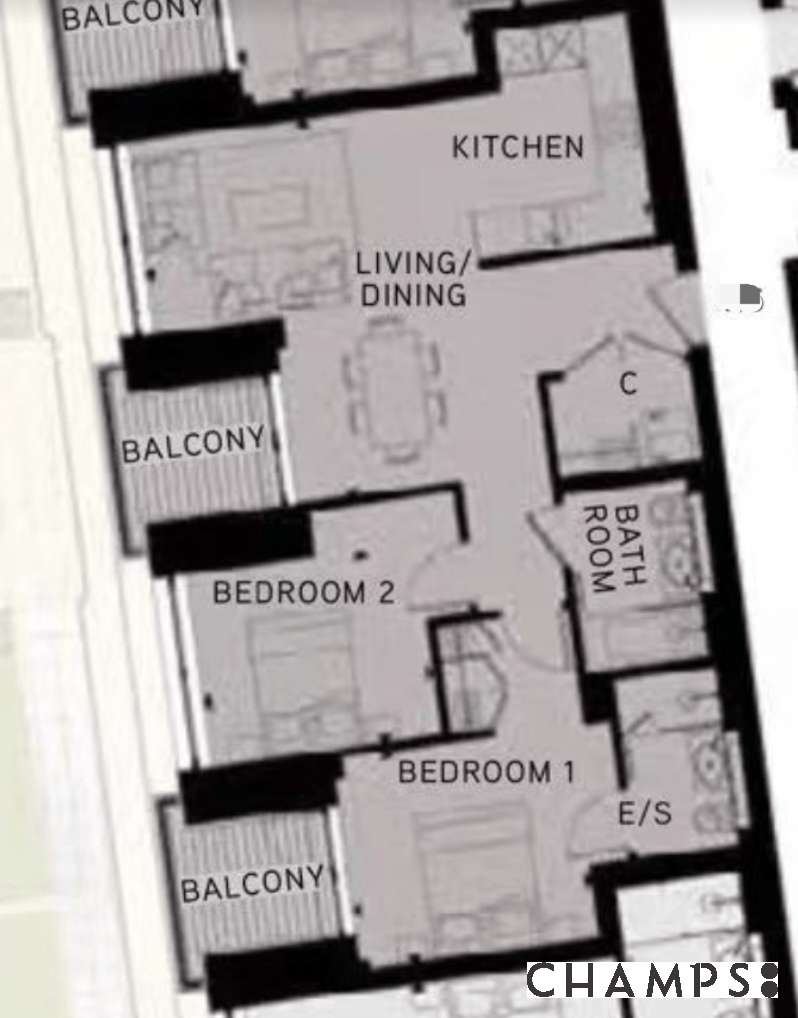 2 bedroom flat to rent - floorplan