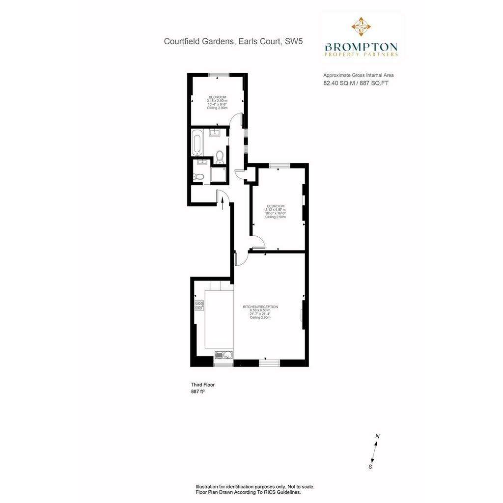 2 bedroom flat to rent - floorplan