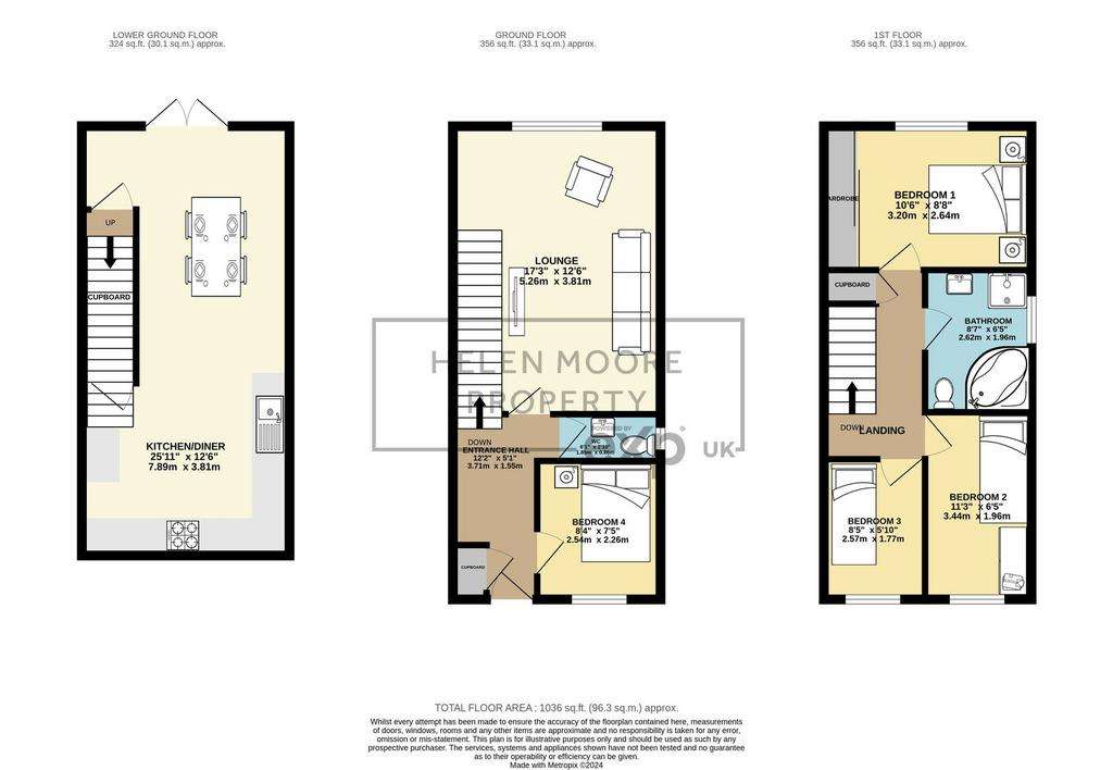 4 bedroom end of terrace house for sale - floorplan