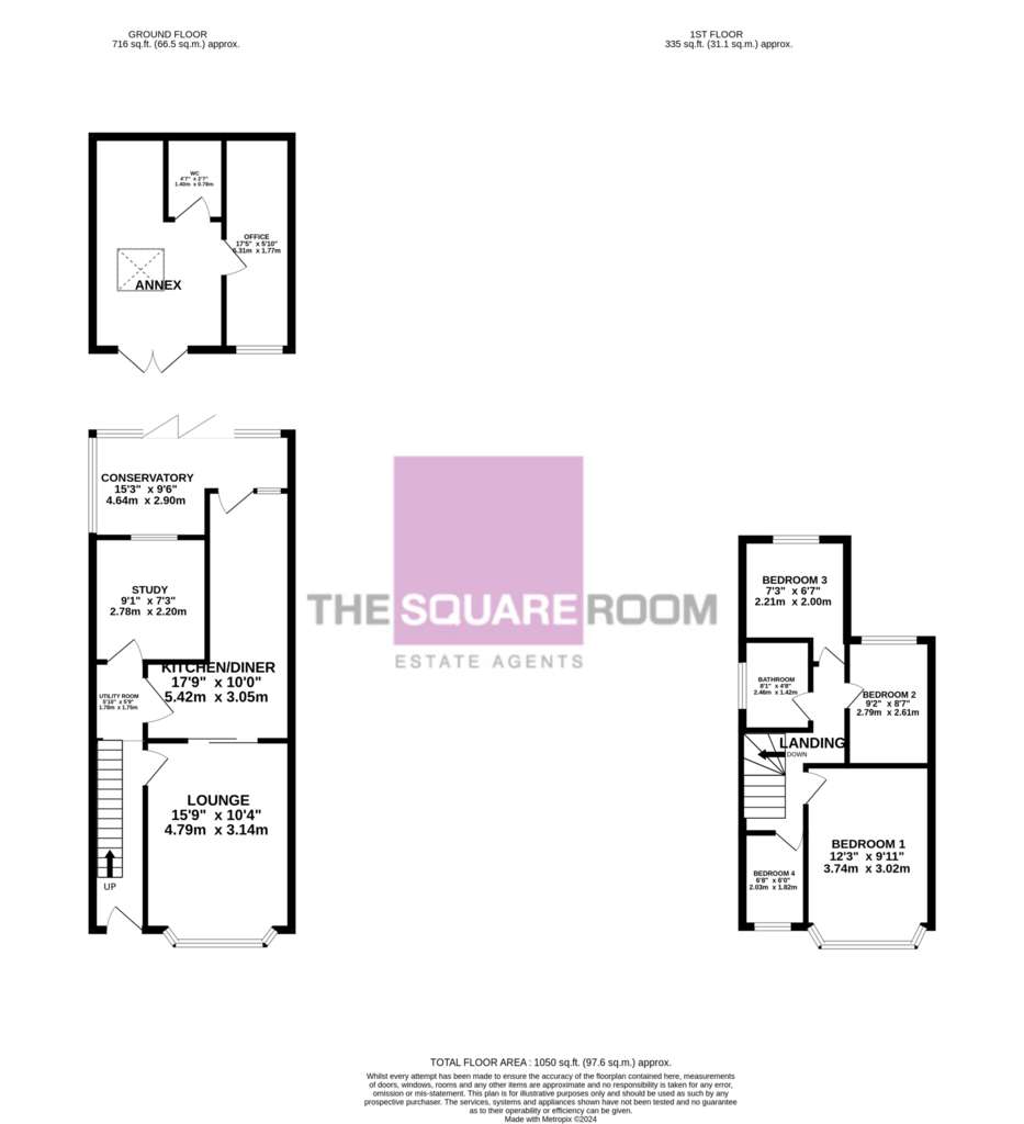 4 bedroom end of terrace house for sale - floorplan