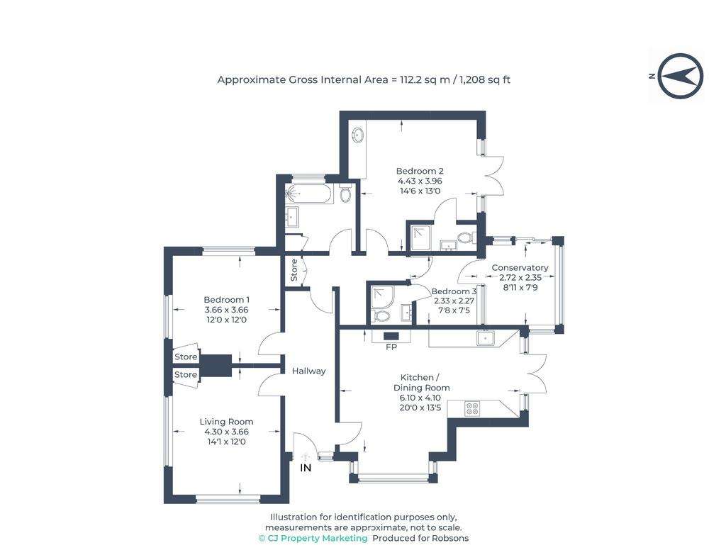 3 bedroom ground floor flat for sale - floorplan