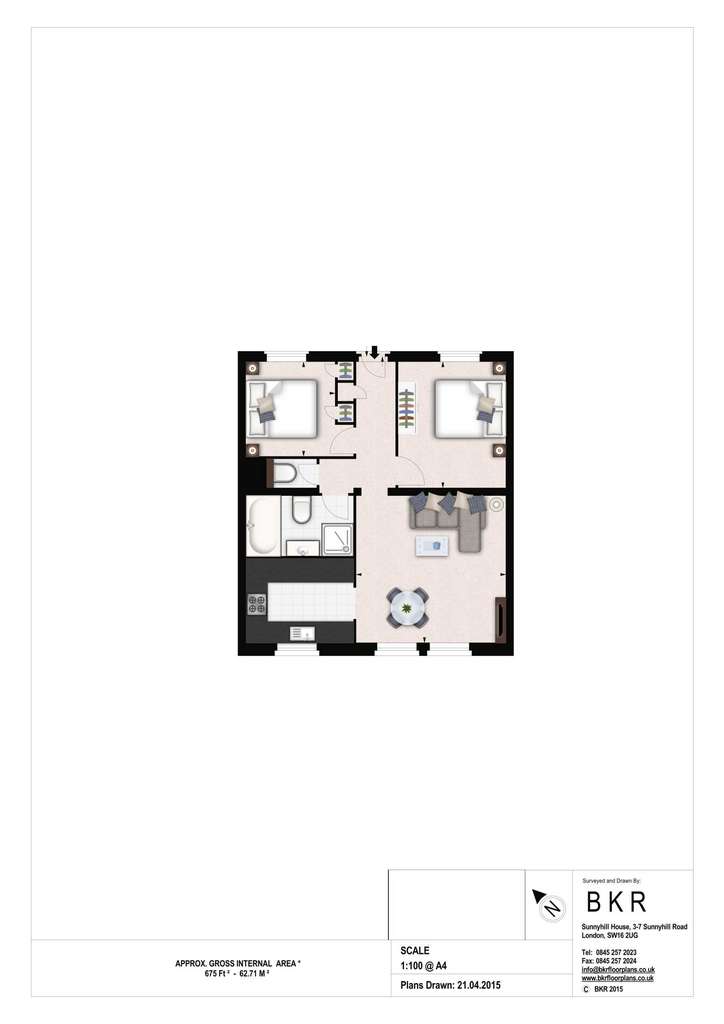 2 bedroom flat to rent - floorplan