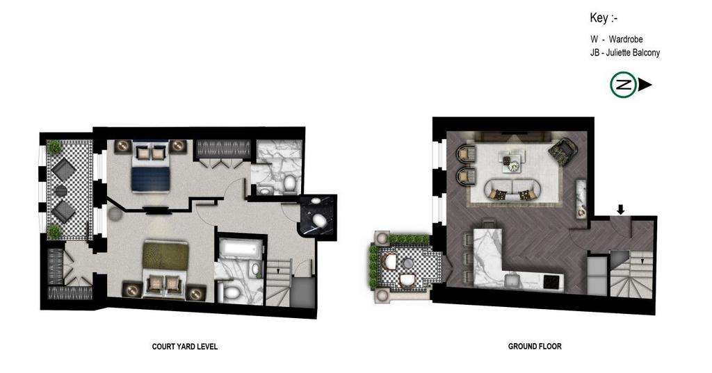 2 bedroom duplex apartment to rent - floorplan