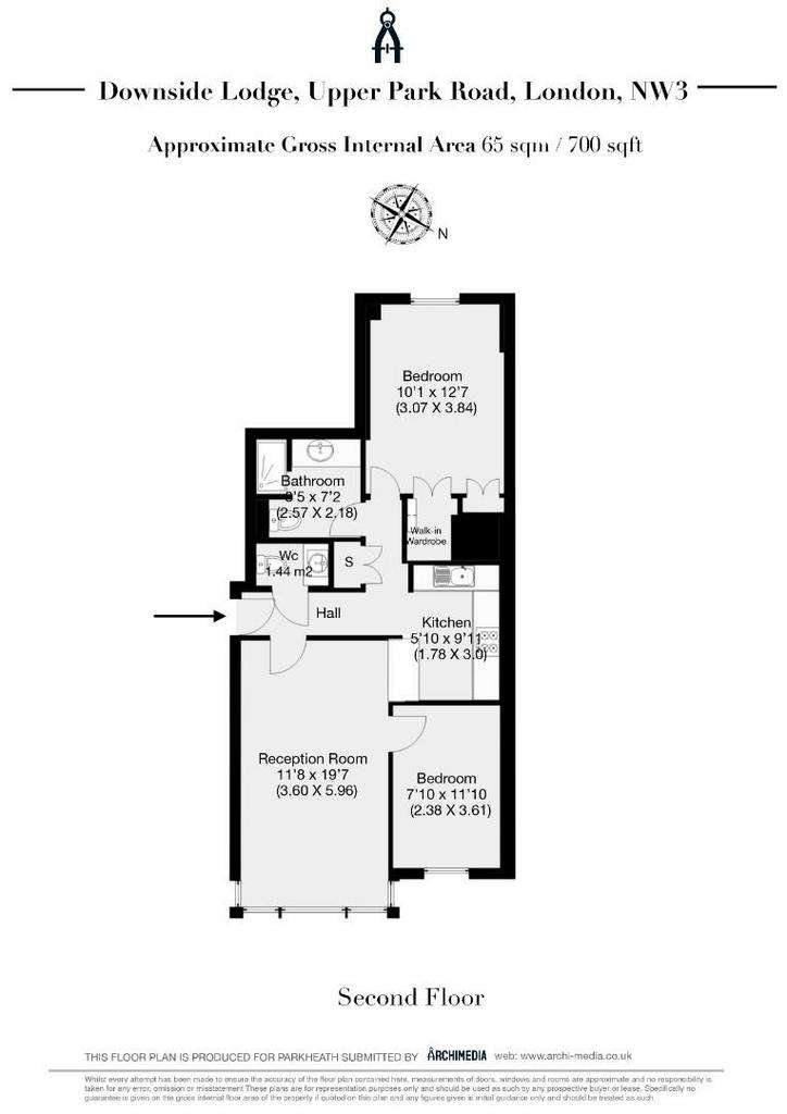 2 bedroom flat to rent - floorplan