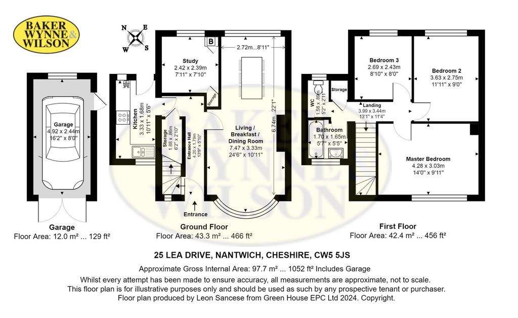 3 bedroom semi-detached house for sale - floorplan