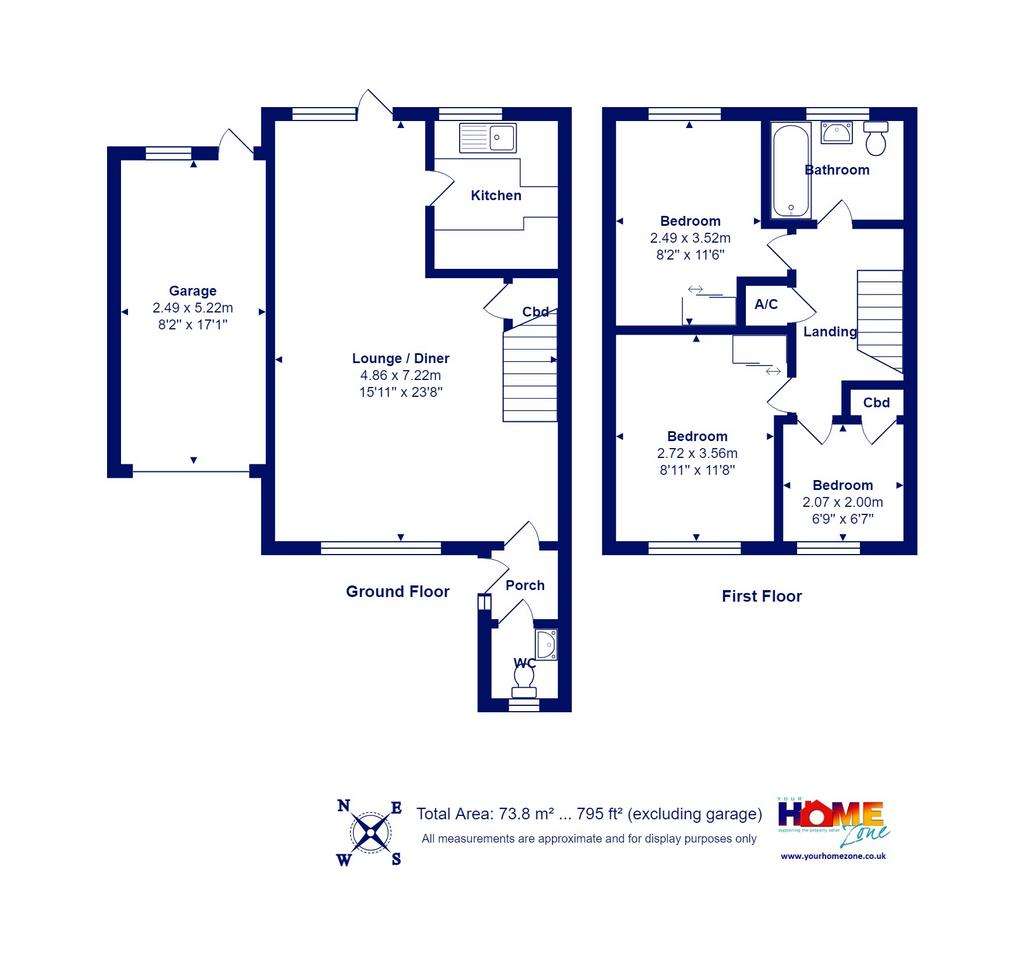 3 bedroom semi-detached house for sale - floorplan