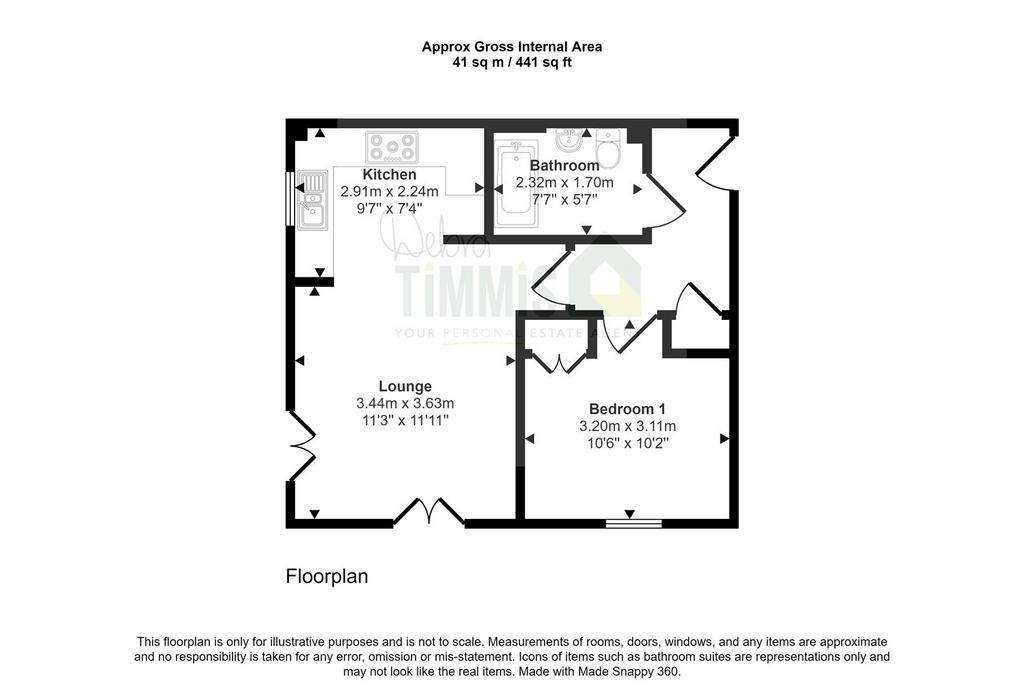 1 bedroom flat for sale - floorplan