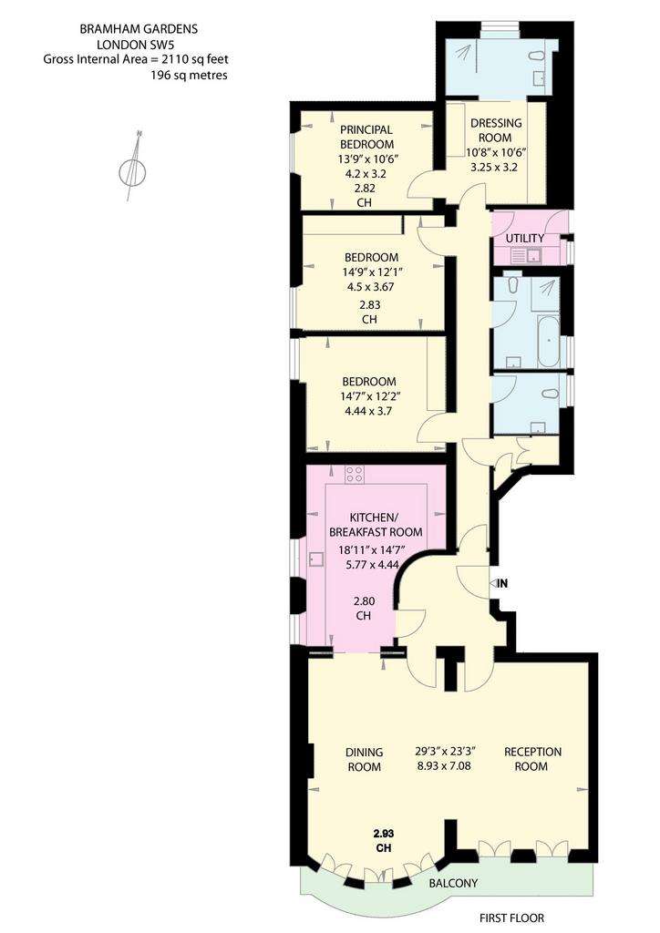 3 bedroom flat for sale - floorplan