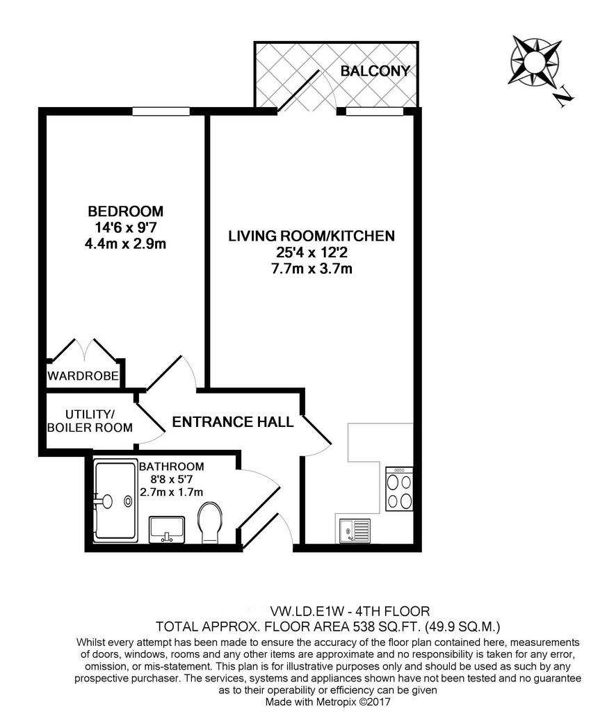 1 bedroom flat to rent - floorplan