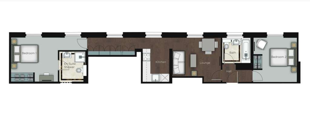 2 bedroom flat to rent - floorplan