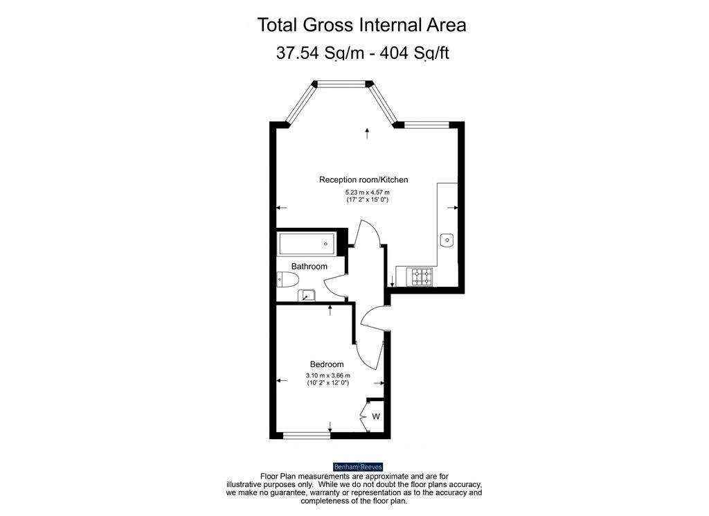 1 bedroom flat for sale - floorplan