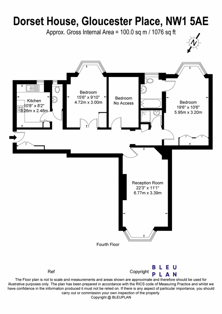 2 bedroom flat to rent - floorplan