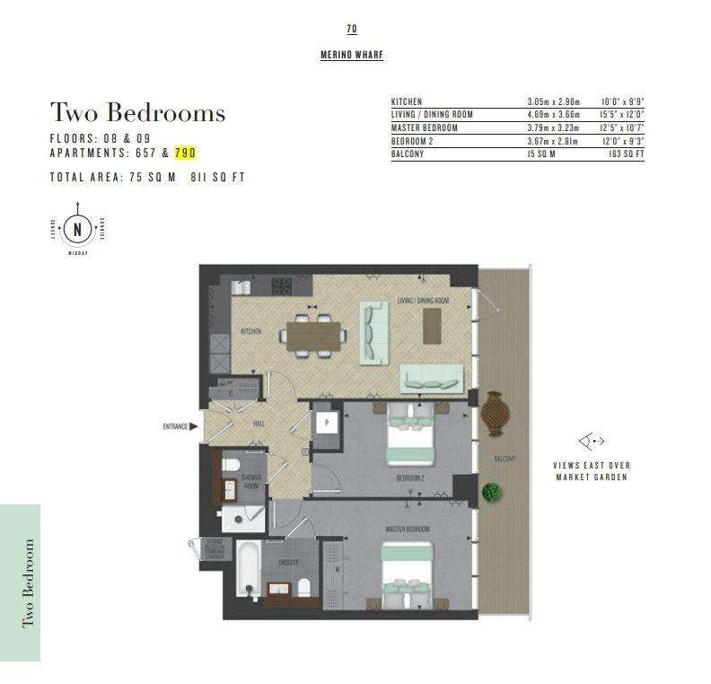 2 bedroom flat to rent - floorplan