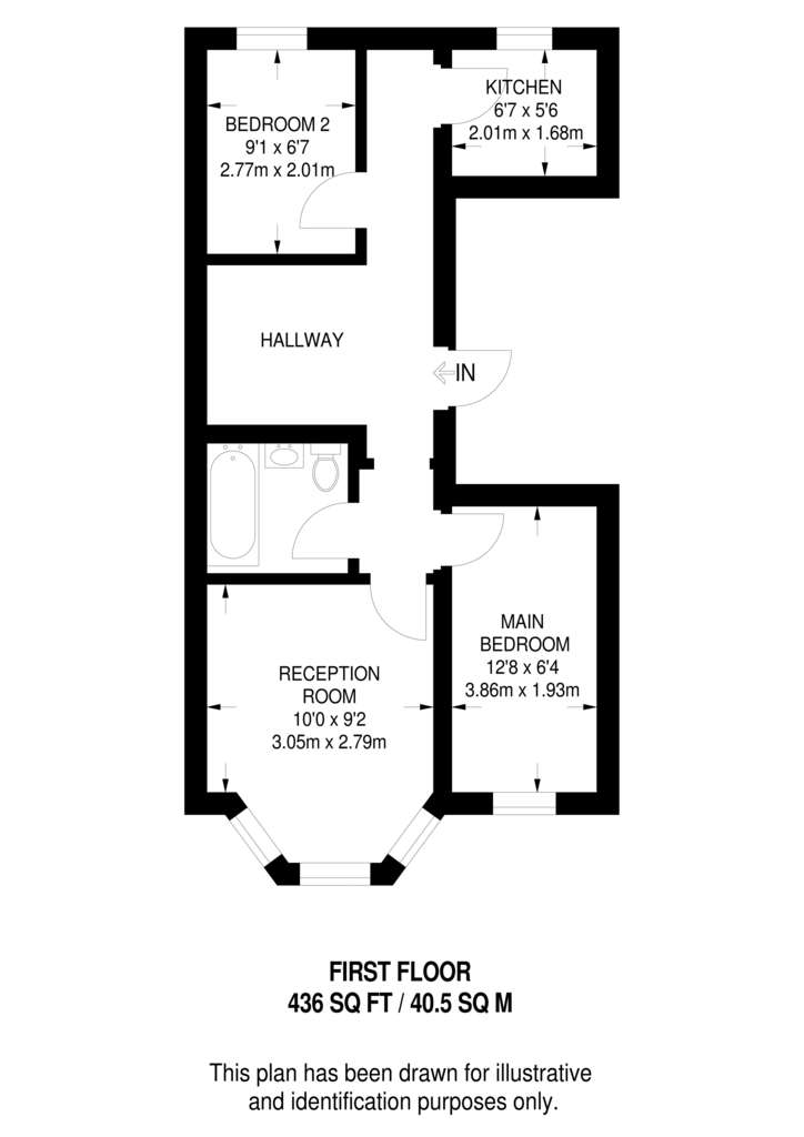 1 bedroom flat to rent - floorplan