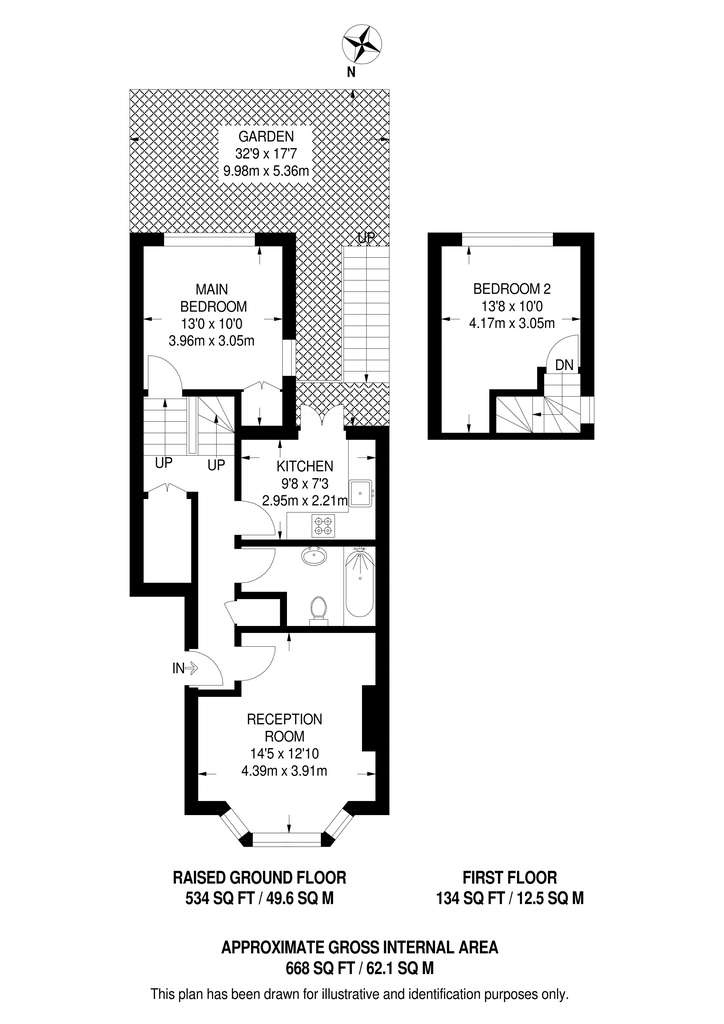 2 bedroom flat to rent - floorplan