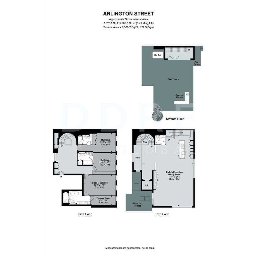 3 bedroom flat to rent - floorplan